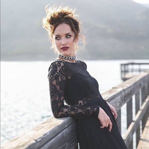 Black Maxi with Lace Top